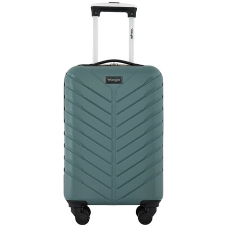 Wrangler 20-inch Carry-On Rolling Hard Side Spinner Luggage, Green