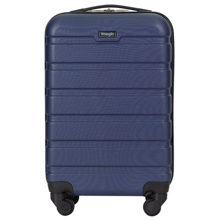Wrangler 20-inch Carry-On Rolling Hard Side Spinner Luggage - Navy