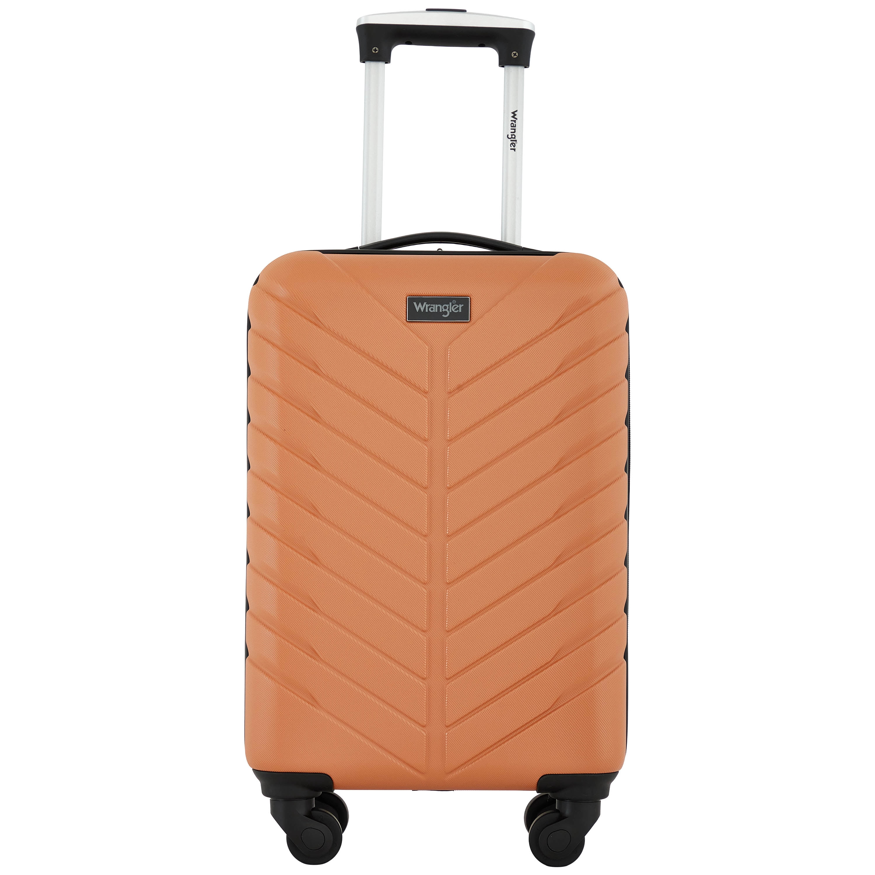 Wrangler 20-inch Carry-on Rolling Hard Side Spinner Luggage, Orange