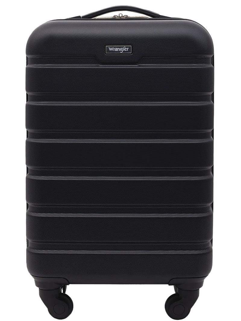 Wrangler 20-inch Carry-on Rolling Hard Side Spinner Luggage, Black