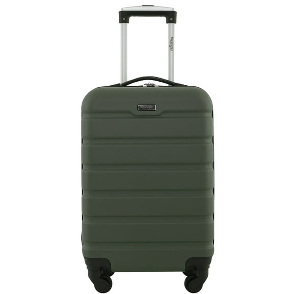 Wrangler 20-inch Carry-On Rolling Hard Side Spinner Luggage, Green