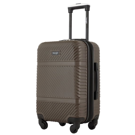 Wrangler 20-inch Expandable Hardside Carry-on Luggage for Travel, Chocolate Brown