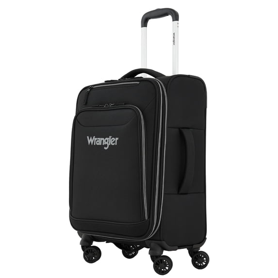 Wrangler 20-inch Soft-Side Expandable Rolling Carry-on with 8-Wheel System, Black