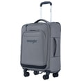 thumbnail image 1 of Wrangler 20-inch Soft-Side Expandable Rolling Carry-on with 8-Wheel Spinner System, Sharkskin Grey, 1 of 7