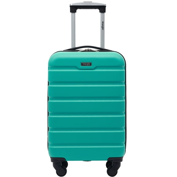 Wrangler 20-inch Rolling Hard Side Carry-on Spinner Luggage, Teal
