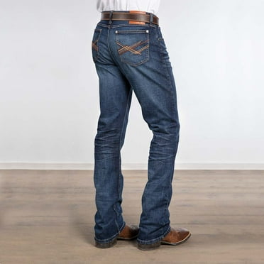 Wrangler Men's 20X Stirrup Dark Wash Slim Bootcut Stretch Denim Jeans - 112358249 29W x 36L  US
