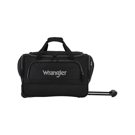 Wrangler 21" Deluxe Rolling Duffel with Telescopic Handle, Black