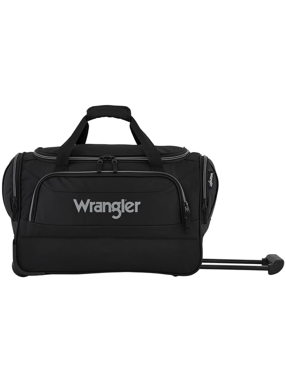 21" Deluxe Rolling Duffel with Telescopic Handle, Black
