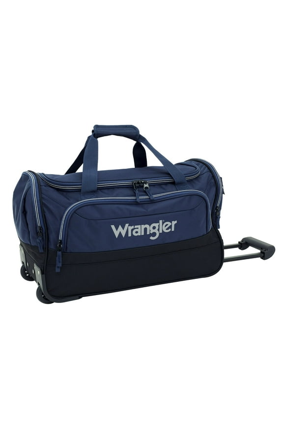 21" Deluxe Polyester Rolling Duffel, Navy