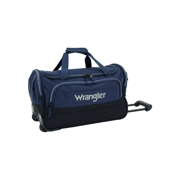 Wrangler 21" Deluxe Polyester Rolling Duffel, Navy