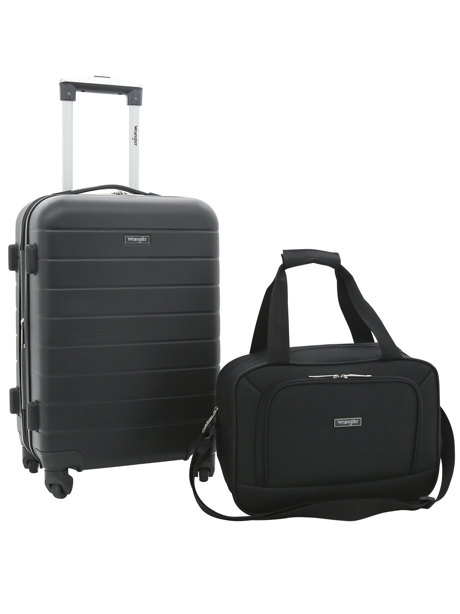 Wrangler 2pc Expandable Rolling Carry-on Set, Black - image 1 of 14