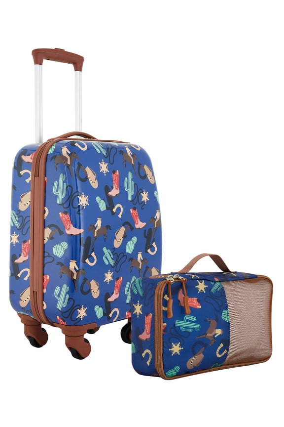 Rodeo Kid's 2 Piece Hard-Side Rolling Carry-on Luggage Set with Spinner Wheels