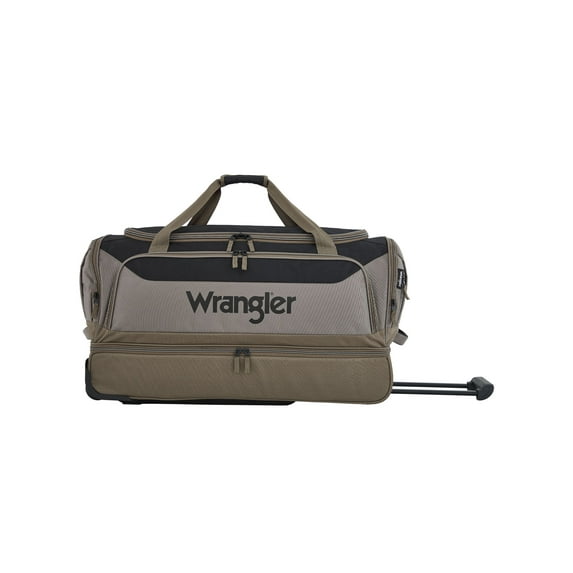 Wrangler 30" Polyester Drop-Bottom Rolling Travel Duffel w/ Interior Toiletry Pocket - Fallen Rock