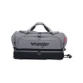 Wrangler 30" Polyester DropBottom Rolling Travel Duffel, Sharkskin