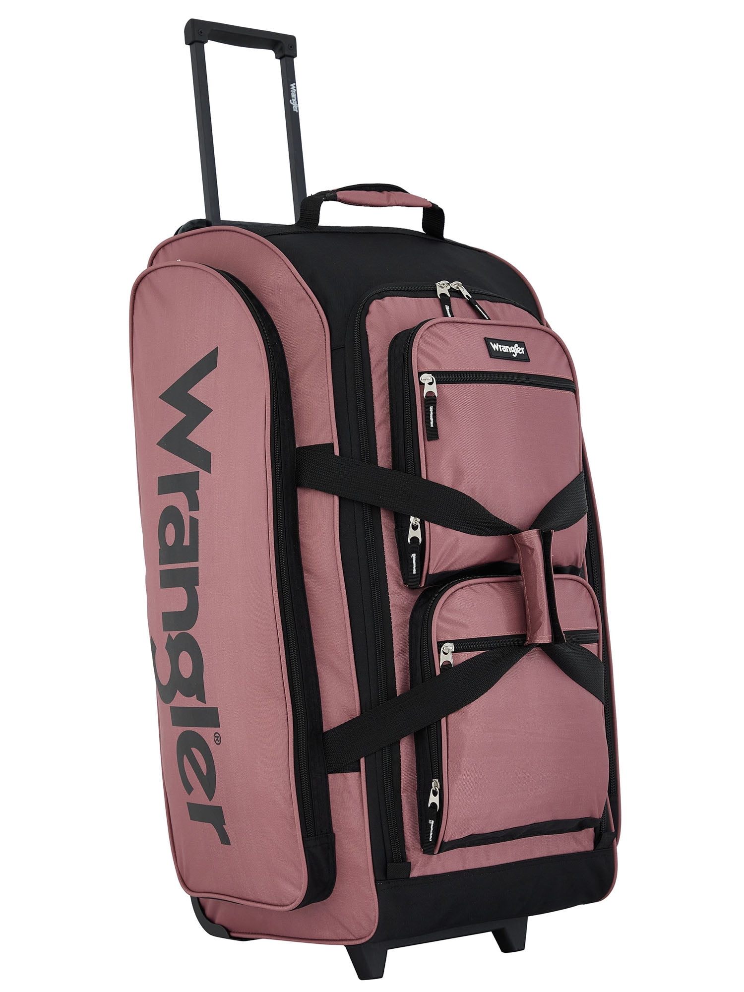 Wrangler 30-inch large checked multi-pocket upright rolling duffel bag at Walmart
