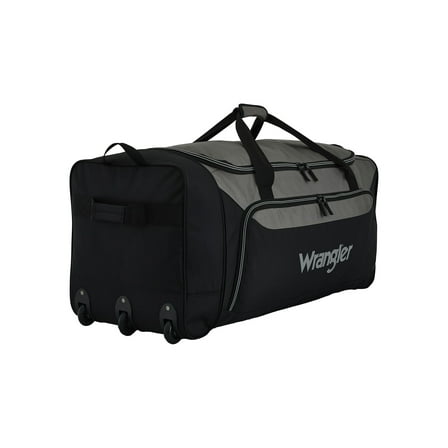 Wrangler 36-inch Jumbo Collapsible 3-Wheel Rolling Locker Duffel, Black