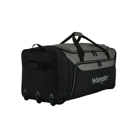 Wrangler 36-inch Jumbo Collapsible 3-Wheel Rolling Locker Duffel, Black