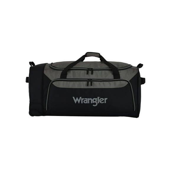 Wrangler 36-inch Collapsible 3-Wheel Rolling Locker Duffel, Black