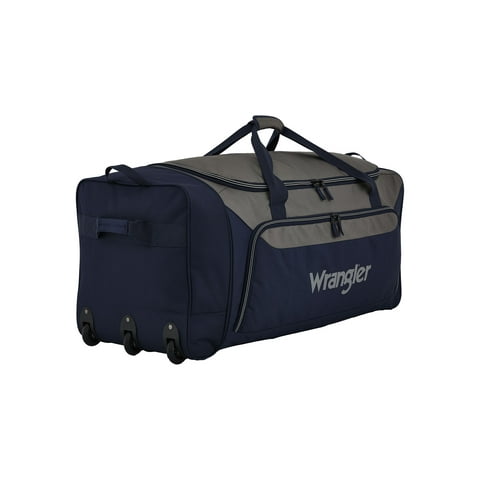 Wrangler 36 inch Collapsible 3 Wheel Rolling Locker Duffel, Navy