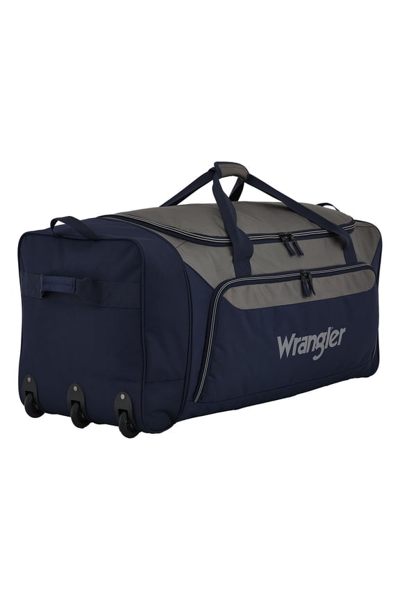 36 inch Collapsible 3 Wheel Rolling Locker Duffel, Navy
