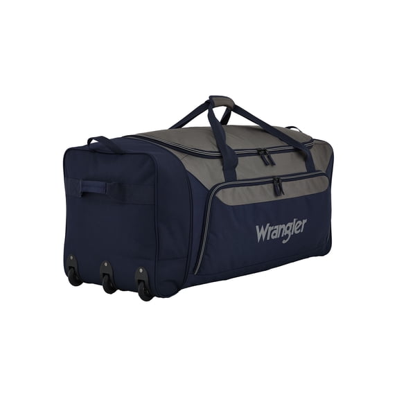 Wrangler 36 inch Collapsible 3 Wheel Rolling Locker Duffel, Navy