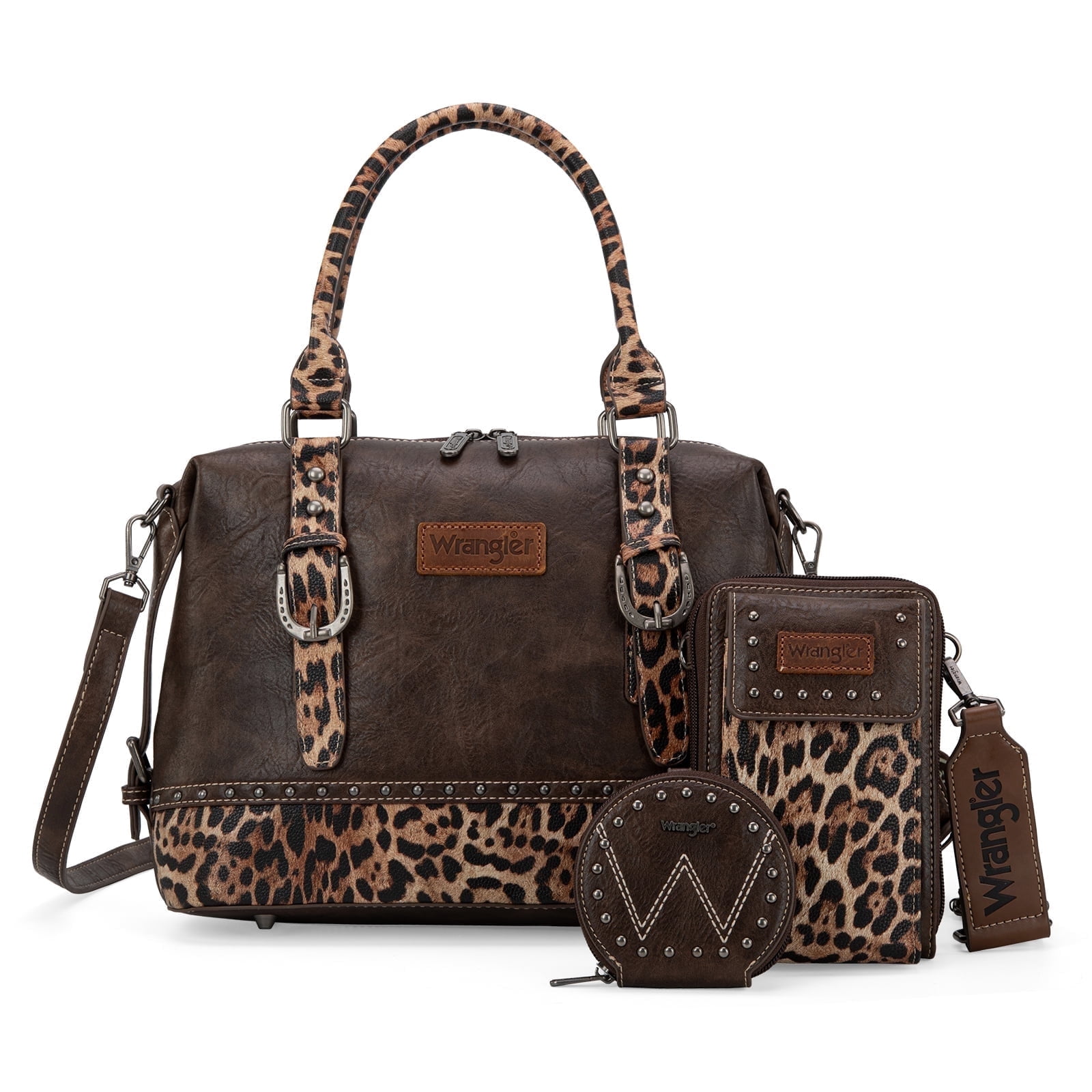 Wrangler 3Pcs Doctor Bag Sets for Women Top-Handle Satchel Bag with Cell Phone Handbags & Coin Purse,