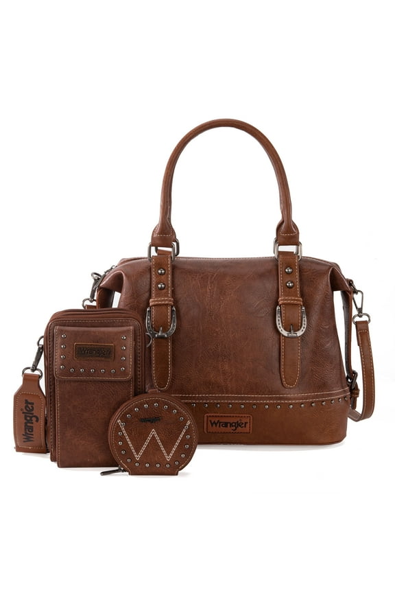Wrangler 3Pcs Doctor Bag Sets for Women Top-Handle Satchel Bag with Cell Phone Handbags & Coin Purse