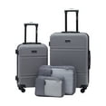 thumbnail image 1 of Wrangler 4 Pc. ABS Spinner Luggage Set with 20" & 25" Suitcases and Packing Cubes, Sharkskin, 1 of 18