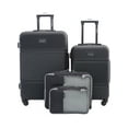thumbnail image 1 of Wrangler 4 Piece Expandable Hard Side Spinner Luggage Set with Packing Cubes, Black, 1 of 18