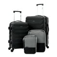 thumbnail image 1 of Wrangler 4-Piece Rolling Hard Side Luggage Set for Travel, Black, 1 of 12