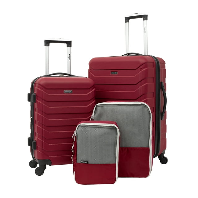 Wrangler 4 Piece Rolling Hardside Luggage Set, Red - Walmart.com