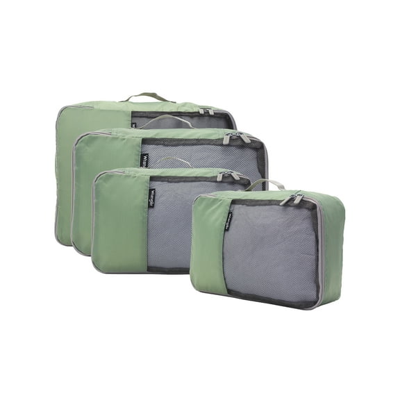 Wrangler 4-piece Packing Cubes Set for Luggage and Travel, Green