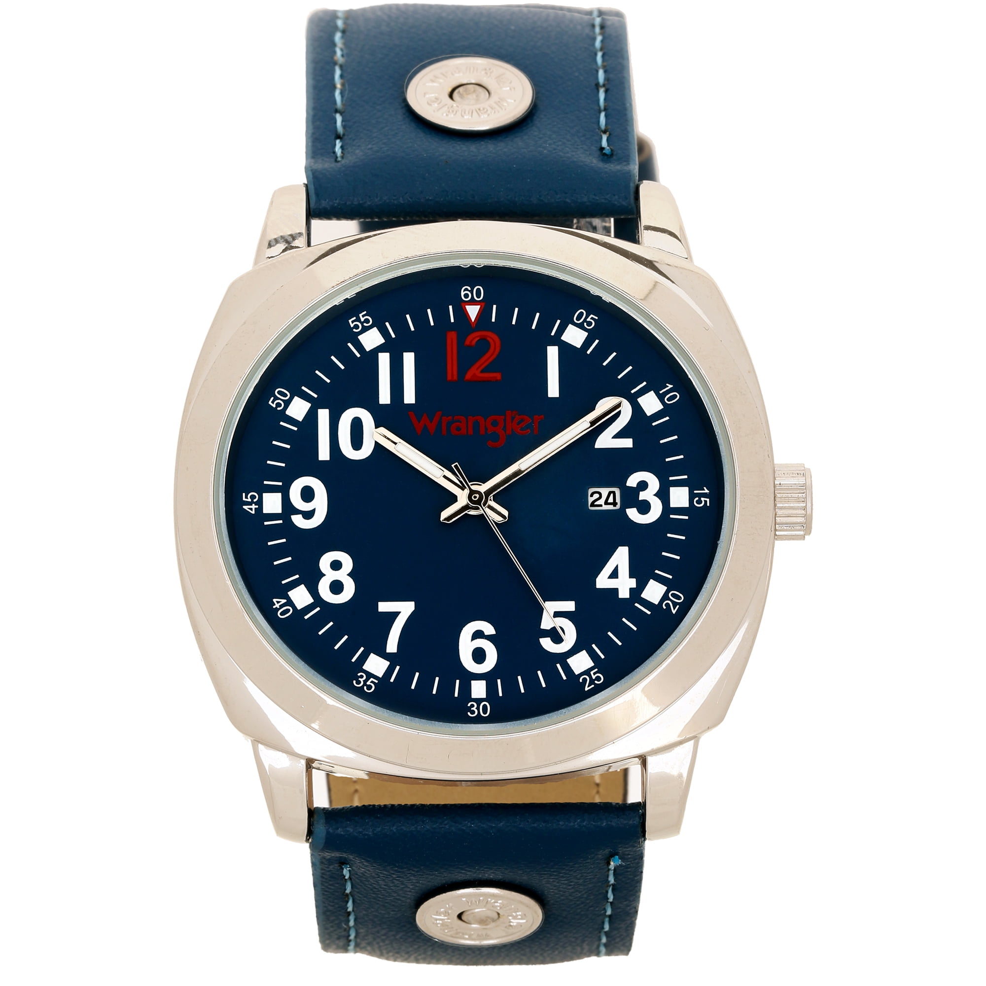 Wrangler 44mm Cushion Shaped Blue Dial, Blue Strap Watch