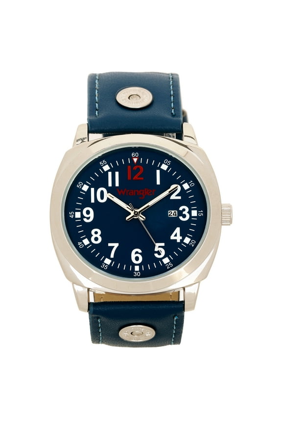 44mm Cushion Shaped Blue Dial, Blue Strap Watch