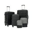 Wrangler 5 Piece Rolling Hardside Luggage Set, Black