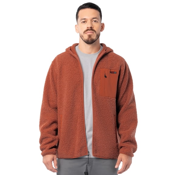 Wrangler ATG Men's Burley Long Sleeve Faux Shearling Full Zip Backpacking Hoodie Jacket, size S-3XL