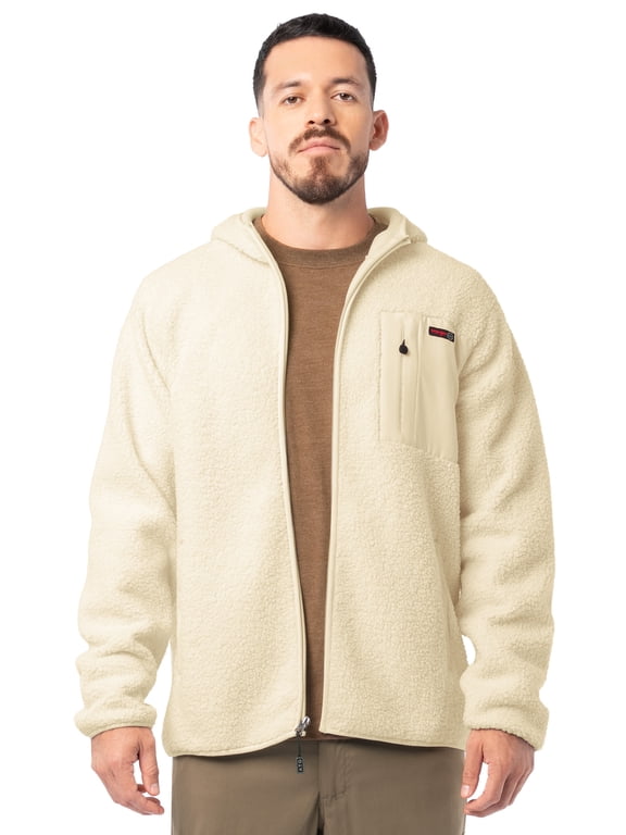 ATG Men's Burley Long Sleeve Faux Shearling Full Zip Backpacking Hoodie Jacket, size S-3XL
