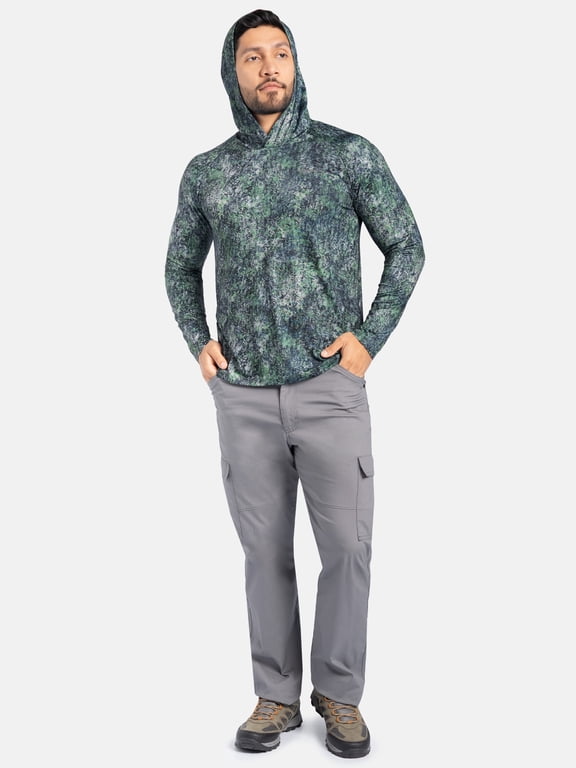 Men's Long Sleeve High Performance UPF50 Sun Protection Outdoor Hoodie, size S-3XL