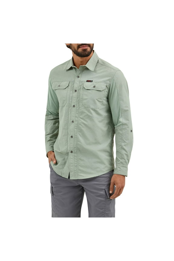 ® ATG Men's Mixed Material Shirt with UPF 40+ Protection, S-4XL