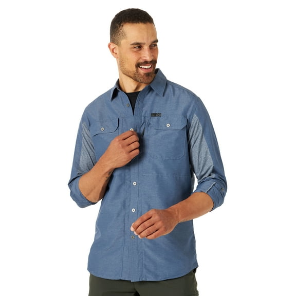 Wrangler® ATG Men's Mixed Material Shirt with UPF 40+ Protection, S-4XL
