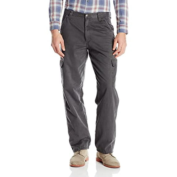 Wrangler Authentics Men's Authentics Fleece-Lined Cargo Pant, Anthracite Twill,