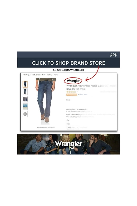 Authentics Men's Big & Tall Classic, Vintage Stonewash, Size 48W x 30L