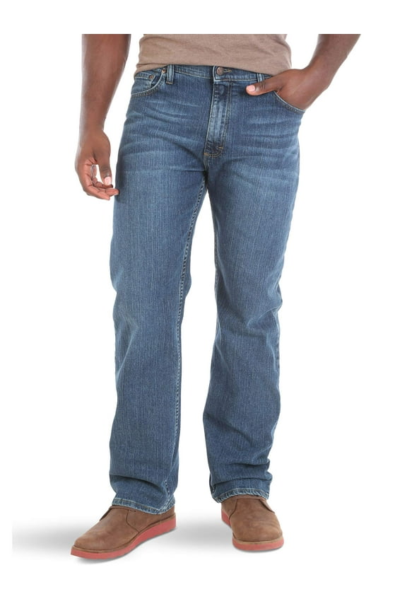 Authentics Men's Big & Tall Regular Fit Comfort Flex Waist Jean, Blue Ocean, 46W x 30L