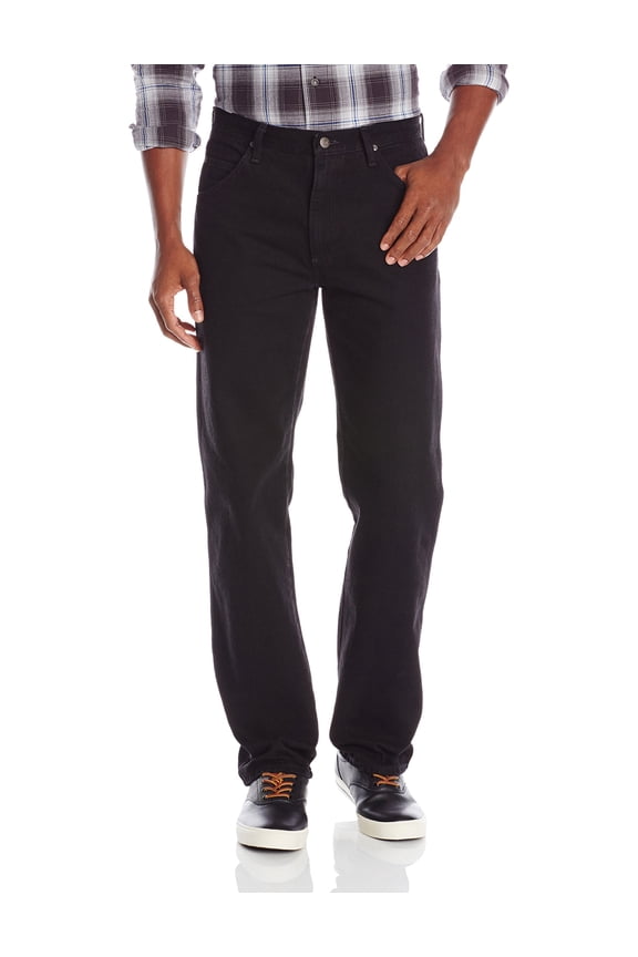 Authentics Men's Classic 5-Pocket Regular Fit, Black, Size 35W x 34L