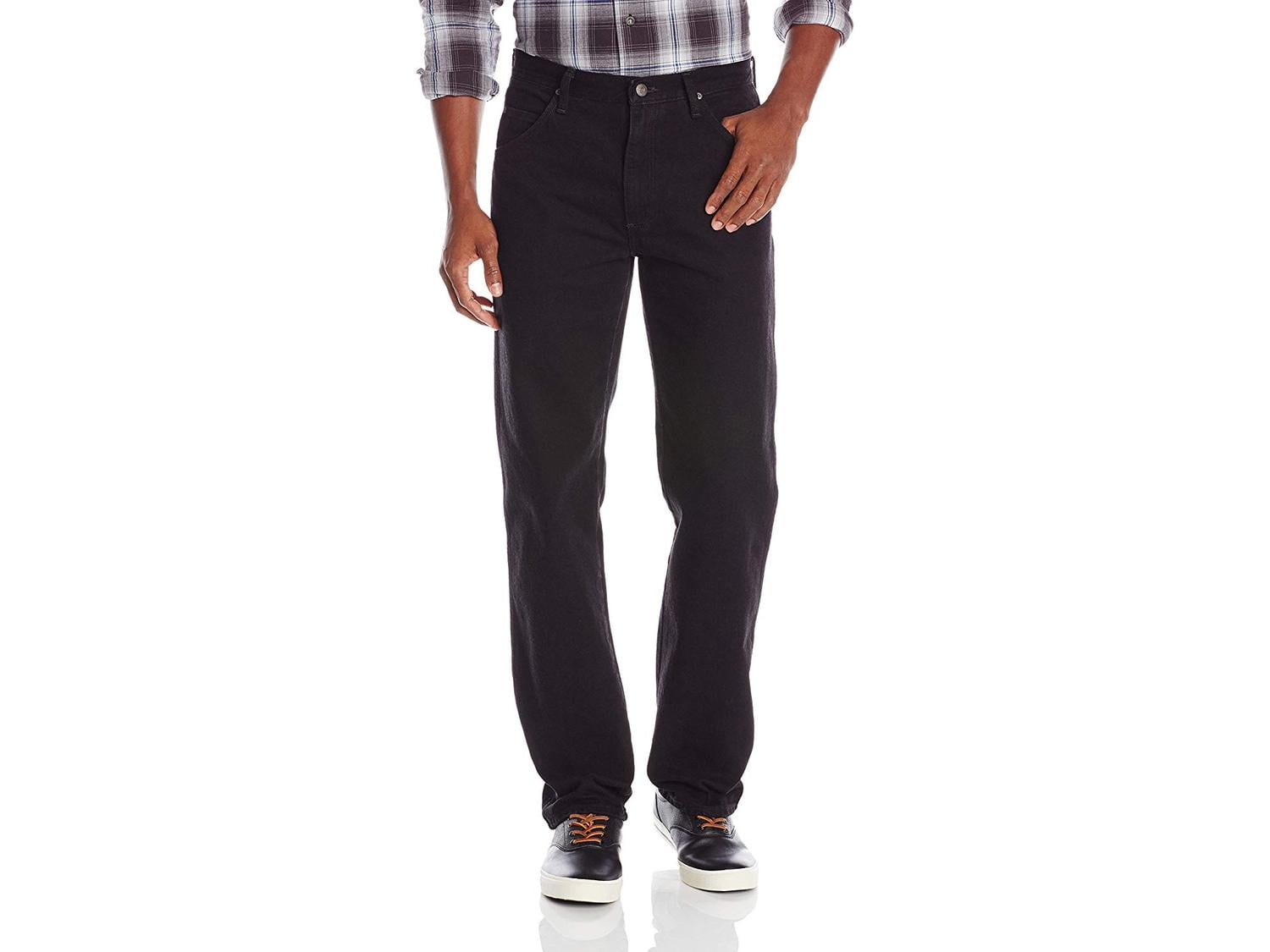 Authentics Men's Classic 5-Pocket Regular Fit, Black, Size 42W x 32L