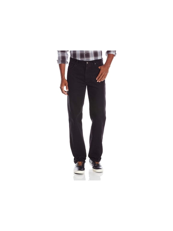 Authentics Men's Classic 5-Pocket Regular Fit, Black, Size 42W x 32L