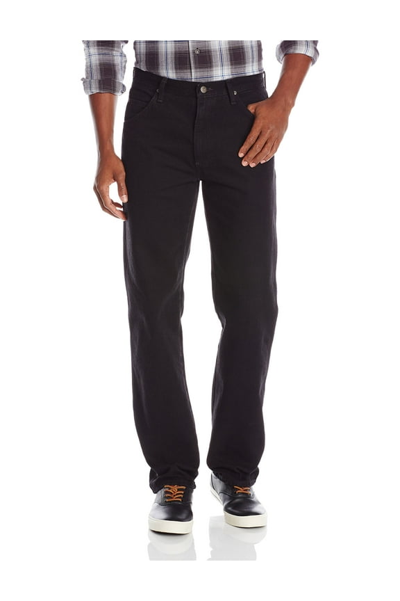 Authentics Men's Classic 5-Pocket Regular Fit Cotton Jean, Black, 36W x 29L