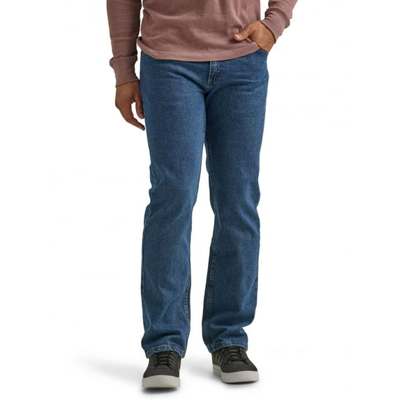 Wrangler Authentics Men's Classic 5-Pocket Regular Fit Jean, Dark Stonewash Flex, 32W X 29L