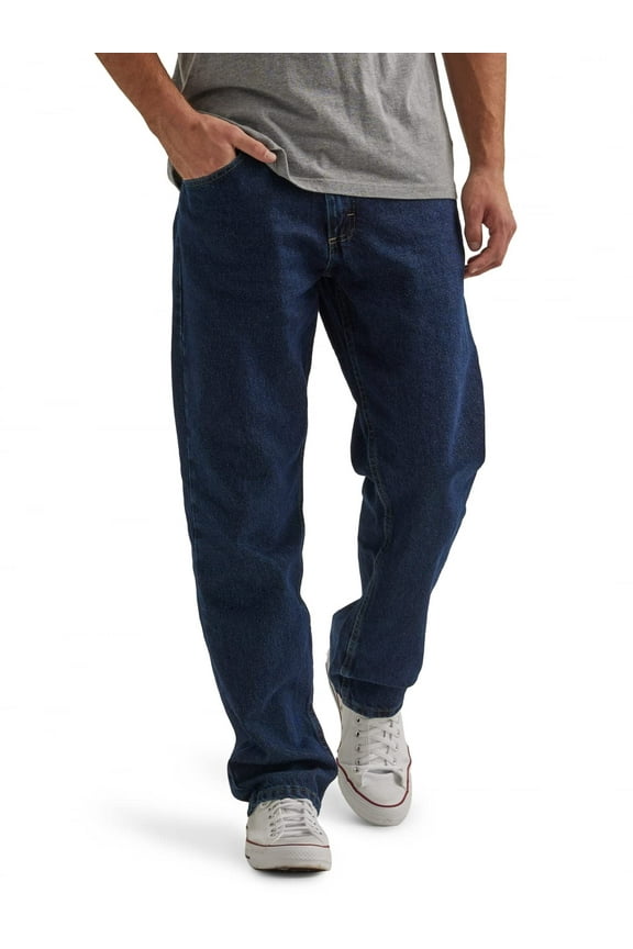 Authentics Men's Classic 5-Pocket Relaxed Fit Cotton Jean, Dark Rinse, 40W X 30L