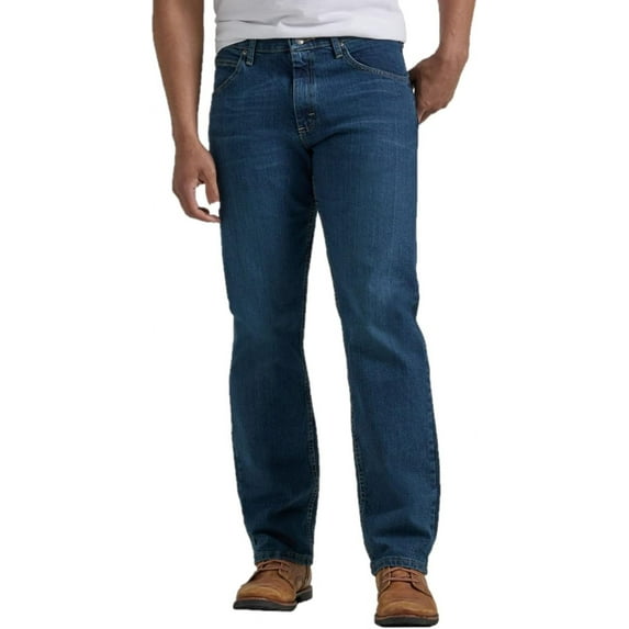 Wrangler Authentics Men's Classic 5-Pocket Relaxed Fit Flex Jean Military Blue Flex 42W x 28L